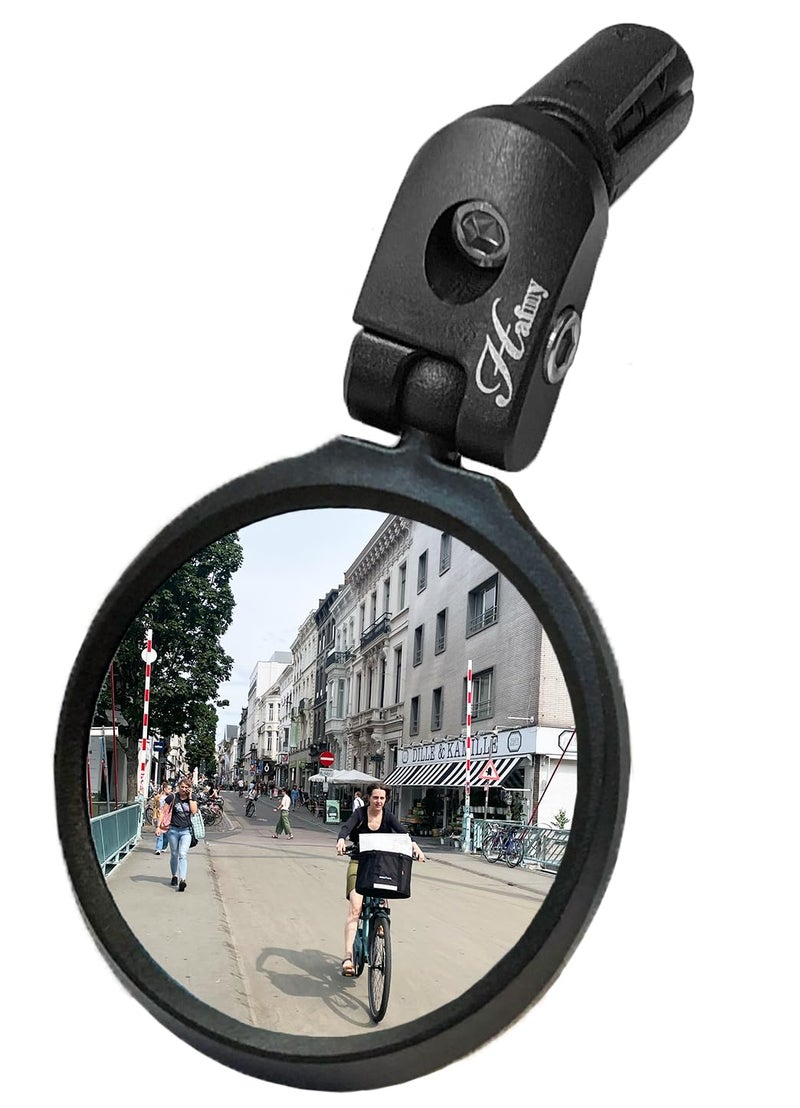 Hafny Bar End Bike Mirror, HD, Blast-Resistant, Glass Mirror, HF-MR090, HF-M951-FR03, HF-M952-FR03 (Silver Glass, 62mm) - Image 1